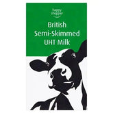 Happy Shopper British Semi-Skimmed UHT Milk 1 Litre (Case of 12)  Adomoo